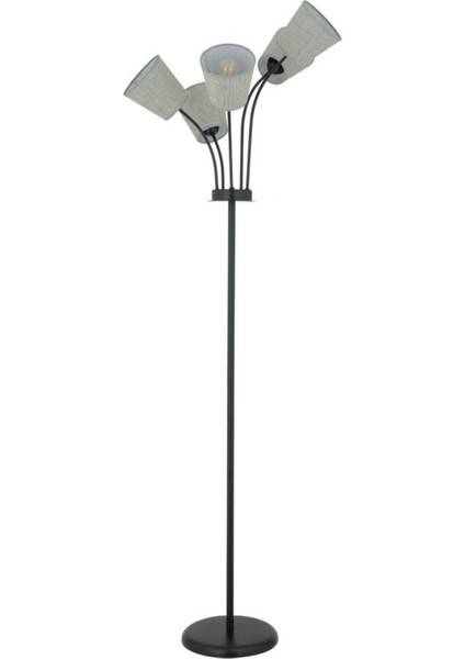 Lara 5li Şapkalı Siyah Moder Tasarım Dekoratif Oturma Odası-Salon Lambader indirimleri