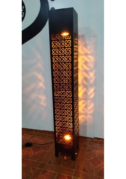 Ahşap Ev Dekorasyonu Gece Aydınlatması Gece Lambası LED Işıklı Lambader 100 cm (GK104)