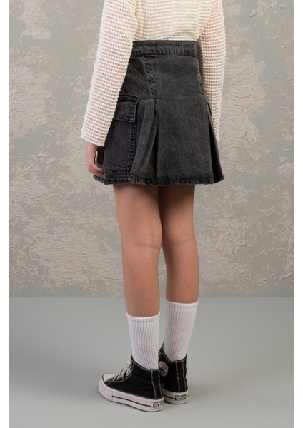 Kız Çocuk Denim Şort Etek (Füme) fiyatları