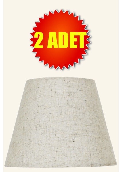 Krem Kumaş Lambader Başlık 2 Adet Konik Çap 35 cm LB830