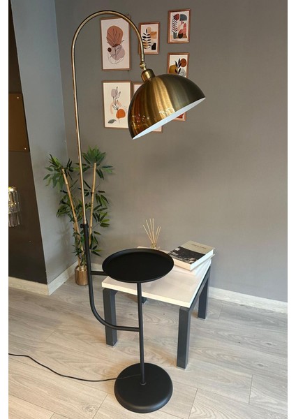 Eskitme-Siyah Lambader Hareketli Başlık Sehpalı Modern Dekoratif Metal Oturma Odası Çalışma Odası