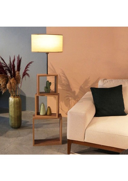 Kumaş Başlıklı Modern Raflı Lambader AYD-2902