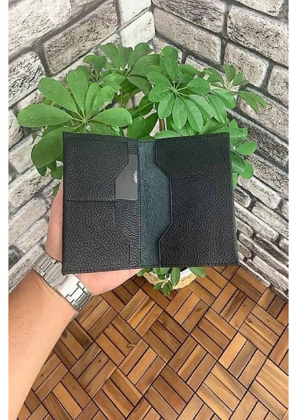 Hakiki Deri Siyah Pasaport Kılıfı (T479)