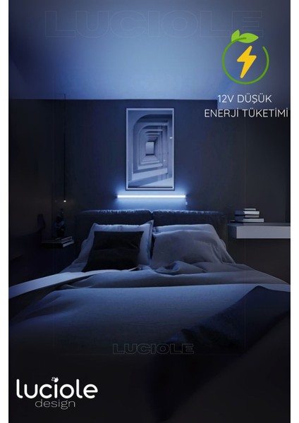 Renkli LED Lambader Yapışkanlı 1 Metre Her Alana Uygun Uzaktan Kumandalı Wpembe Modlu modelleri