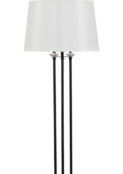 Lona Siyah Taşlı Lambader Krem Konik Şapka Oturma Odası Salon Lambader fiyatları