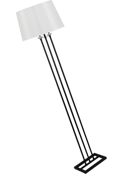 Lona Siyah Taşlı Lambader Krem Konik Şapka Oturma Odası Salon Lambader fırsatları