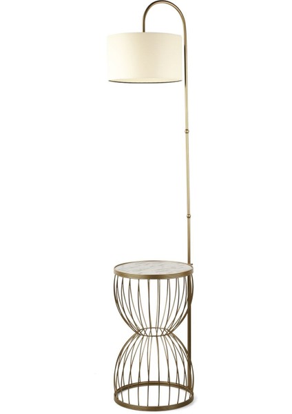 Venezia Sehpa Lambader Eskitme Mermer Ahşap Krem Şapka fiyatları