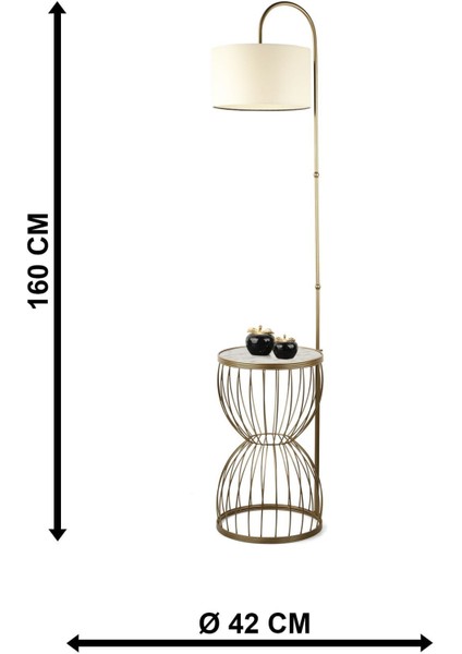 Venezia Sehpa Lambader Eskitme Mermer Ahşap Krem Şapka indirimleri