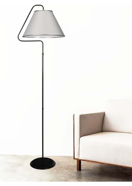 Aydınlatma Lambader Silver Mia Üçgen Siyah (Silver Çember) A.gri Şapka