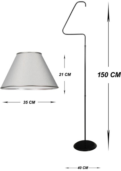 Aydınlatma Lambader Silver Mia Üçgen Siyah (Silver Çember) A.gri Şapka fiyatları