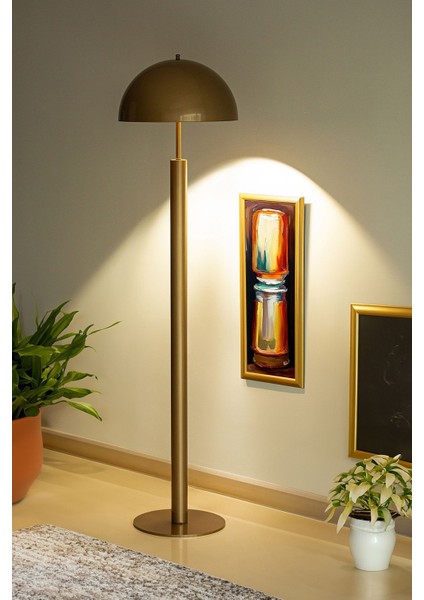 Noa Eskitme Gold Mushroom Lambader Modern Dekoratif Metal Oturma Odası Çalışma Odası Zemin Lambası