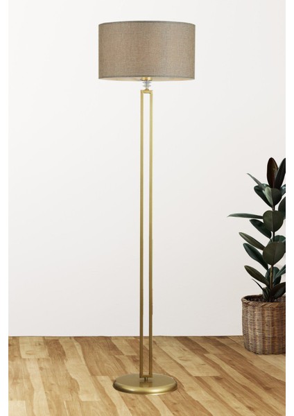 Arvin Tekli Eskitme Taşlı Lambader Açık Kahve Şapka