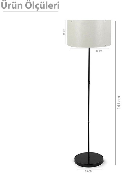 Metal Klasik Tek Ayaklı Lambader Siyah Beyaz 7404 fiyatları