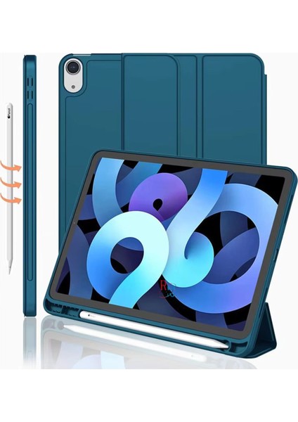 iPad 11.nesil 11 Inç 2025 Ile Uyumlu Tablet Kılıfı Standlı Uyku Modlu Kalem Bölmeli Akıllı Kılıf