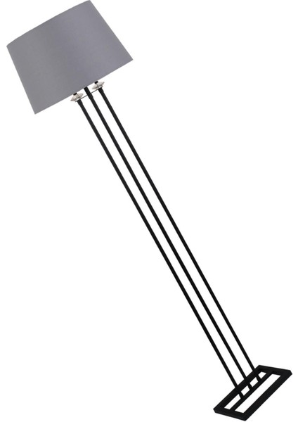 Lona Siyah Taşlı Lambader Gri Konik Şapka Oturma Odası Salon Lambader fiyatları