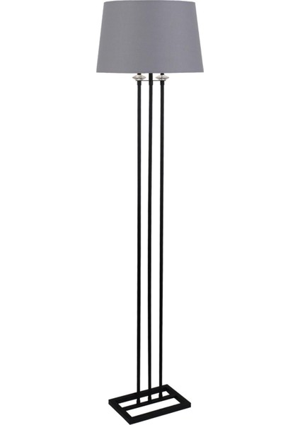 Lona Siyah Taşlı Lambader Gri Konik Şapka Oturma Odası Salon Lambader modelleri