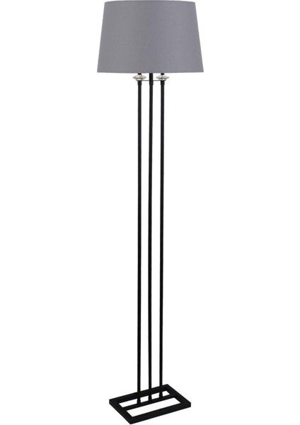 Lona Siyah Taşlı Lambader Gri Konik Şapka Oturma Odası Salon Lambader fırsatları