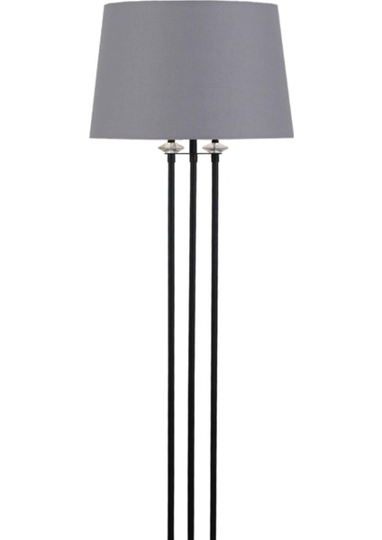 Lona Siyah Taşlı Lambader Gri Konik Şapka Oturma Odası Salon Lambader indirimleri