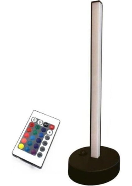 Dekoratif Rgb Animasyonlu LED Lambader Köşe Lambası Siyah 42 cm Siyah Kumandalı
