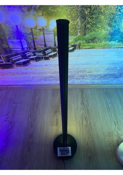 Dekoratif Rgb Animasyonlu LED Lambader Köşe Lambası Siyah 42 cm Siyah Kumandalı