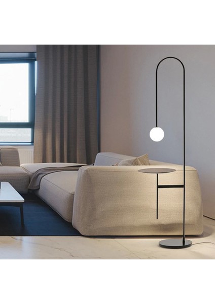Modern Tasarım Metal Sehpalı Lambader