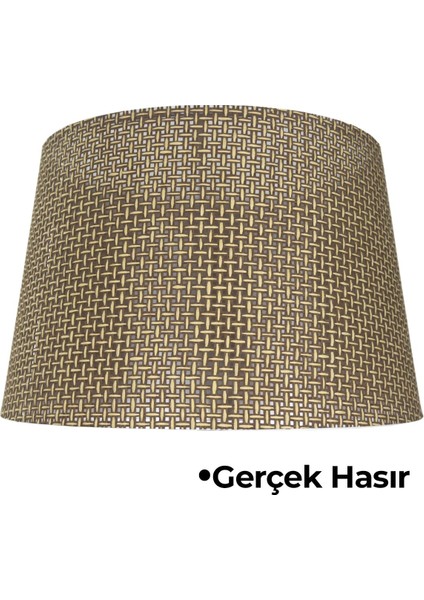 Hasır Kahve Doğal Lambader Şapkası