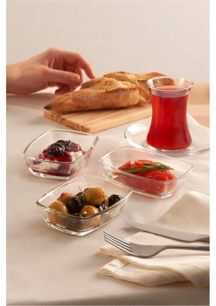 Luxury 54673 Tokio Cam 2li Çerezlik Meze Servis Tabağı Kahvaltılık 14CM 1 Adet indirimleri