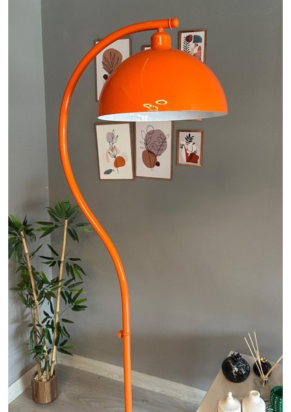 Turuncu Lambader Modern Dekoratif Metal Salon Oturma Odası Çalışma Odası Lambası