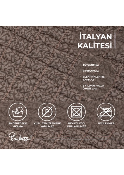 Lastikli Esnek ve Yıkanabilir 4 Kişilik Koltuk Örtüsü Çekyat Kanepe Kılıfı - Kahverengi