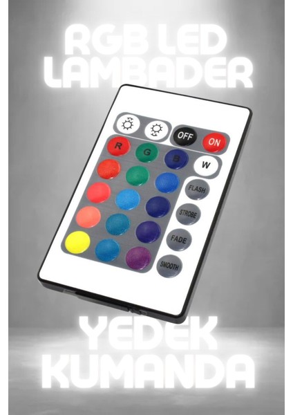 Rgb Kontrol Kumandası 6A 24 Tuşlu Lambader Kontrolcü Yedek Kumanda