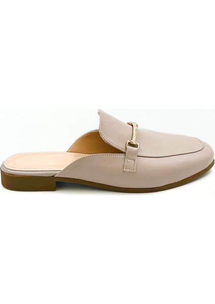 Vizon Deri Loafer Terlik