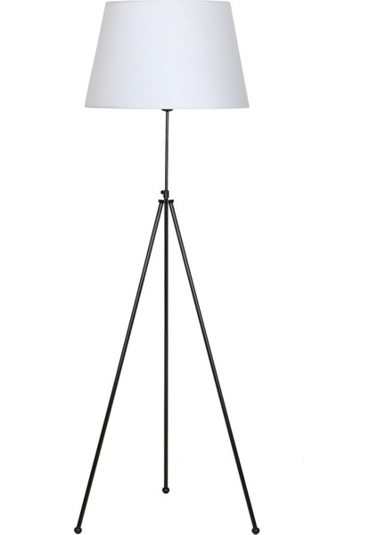 Noa Siyah Kaplama Tripod Boyu Ayarlanabilir Metal Lambader - Beyaz