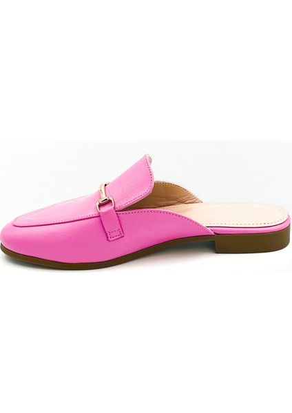Fuşya Hakiki Deri Kadın Loafer Terlik fiyatları