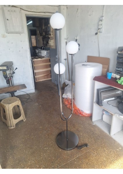 3lü Glop Camlı Füme Kaplamalı Renk Lambader modelleri