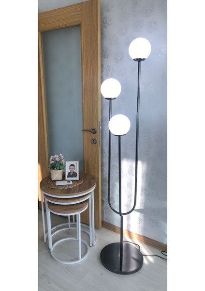 3lü Glop Camlı Füme Kaplamalı Renk Lambader indirimleri