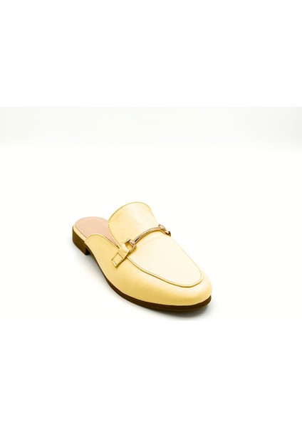 Sarı Hakiki Deri Kadın Loafer Terlik modelleri