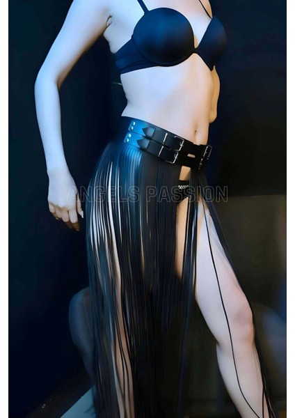 Püsküllü Deri Etek Harness - BRF1090