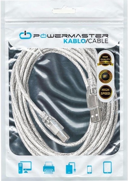 USB Yazıcı Kablosu 5 mt 2.0 Şeffaf SL-U2005 * AC-UP05 (4172) fiyatları