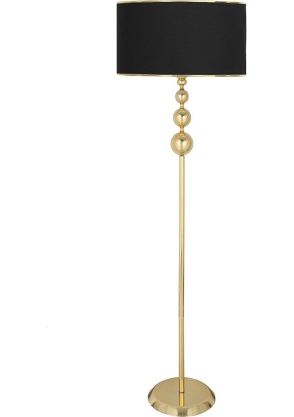VNR-LMD01 Gold Kaplama Üçlü Küre Metal Lambader - Gold Siyah