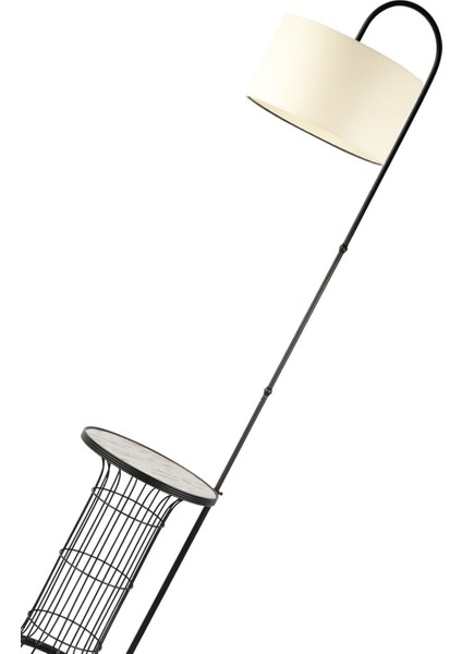 Cemre Sehpa Lambader Siyah Mermer Ahşap Krem Şapka fırsatları