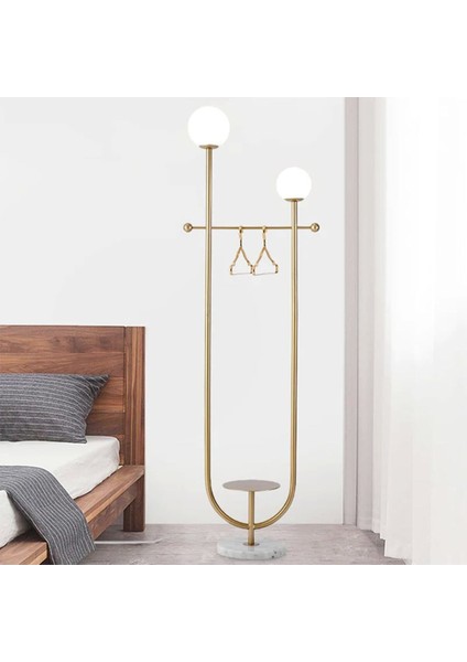 Mermer Ayaklı Vestiyerli Askılı Modern Tasarım Lambader