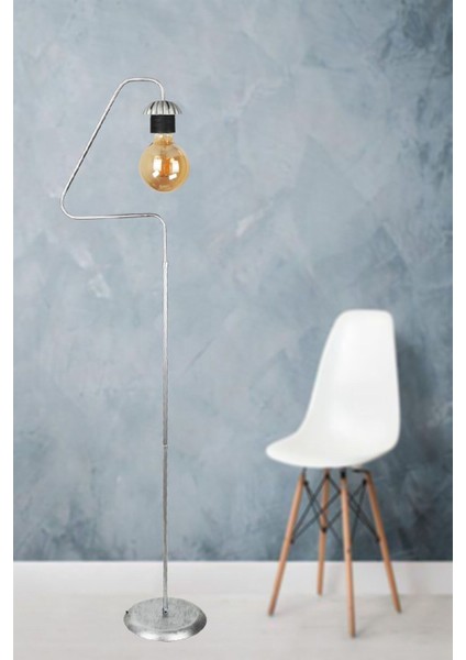 Aydınlatma Lambader Retro Üçgen Kasa Siyah Gümüş Patine 51628