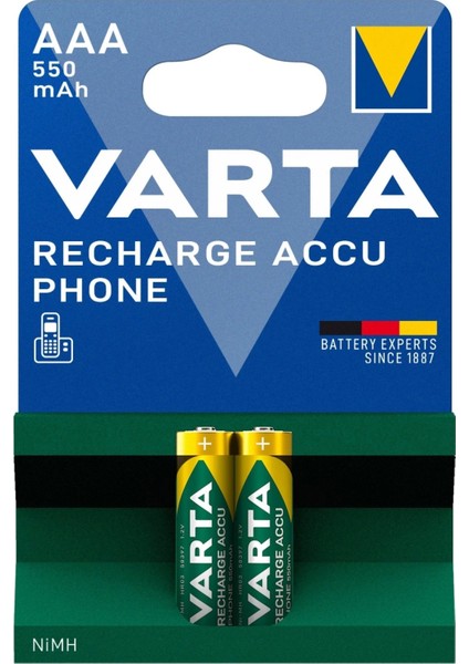 Varta Nı-Mh 1.2V 550 Mah HR03 Aaa Şarjlı 2li Ince Kalem Pil (4172)