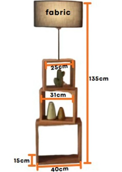 Kumaş Başlıklı Modern Raflı Lambader