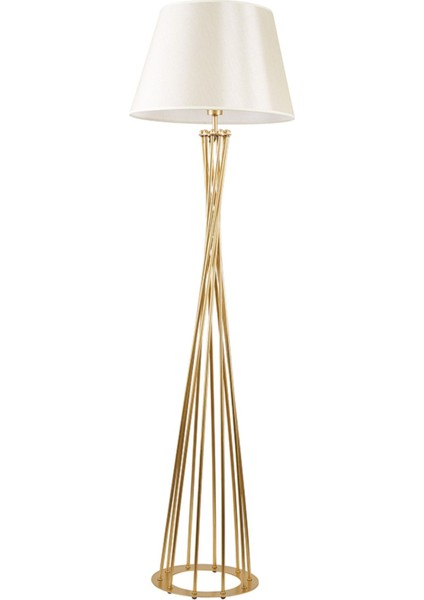 Retro Lambader Köşe Lambası Mat Gold Krem Başlık 45 cm Başlık