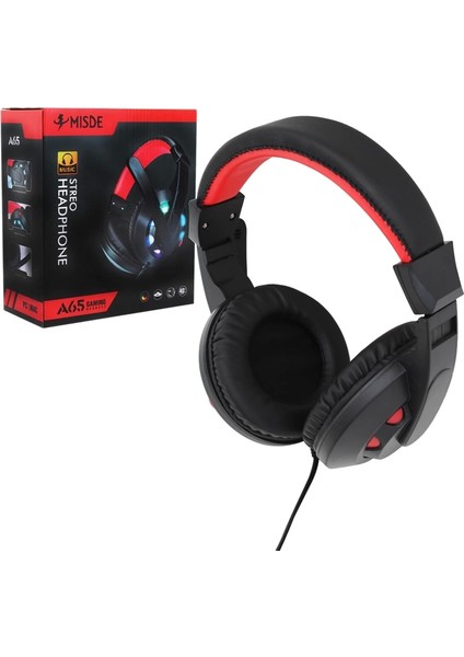 Magıcvoıce A-65 Misde 3.5mm Aux Girişli Rgb Işıklı Kulaküstü Mikrofonlu Oyuncu Kulaklık (4172)
