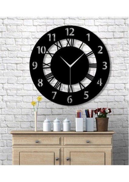 Dekoratif Roma ve Latin Rakamlı Duvar Saati 41 cm