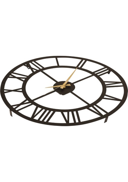 Duvar Saati 50CM Sessiz Mekanizma Siyah Metal Kasa Modern Tasarım - Roma Rakamlı 50 Mds-50 indirimleri