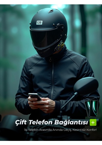 C50 Rgb Işıklı Bluetooth 5.3 Motosiklet Kask Kulaklığı Interkom