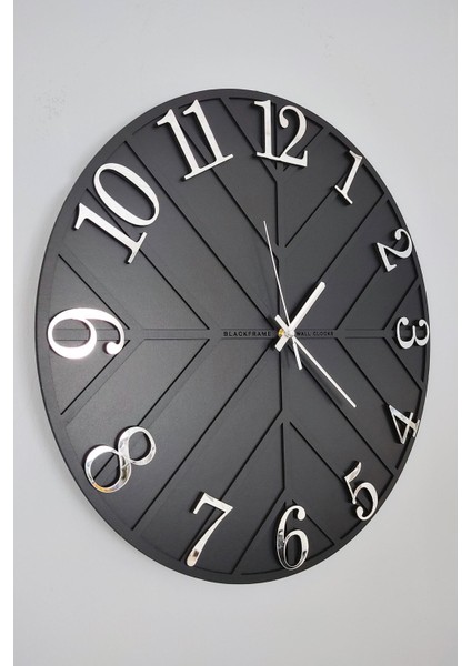 - Diagonal Lines - Siyah & Gümüş - 50CM Duvar Saati fiyatları